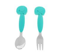 VICASKY Imbracatura per bambini - 2 Pezzi Cucchiai Set In Silicone E Acciaio - Maniglia Per Bambini