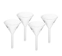 VICASKY Imbuti di Vetro a Stelo Corto per Riempimento Olio Lampade a Cherosene, Set da 4 Pezzi, Imbuto Dosatore Trasparente per Laboratorio e Uso Domestico, Precisione nel