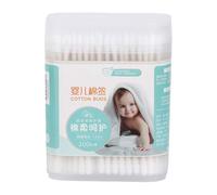 VICASKY Kit pulizia da viaggio 200 bastoncini di cotone doppia estremità ultrasoft con punta a spirale e cucchiaio, per pulizia naso e orecchie di neonati e