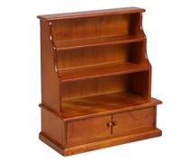 VICASKY Libreria in miniatura Per La Casa delle Bambole Mensola In Legno Con Lavorazione Fine Accessori Decorativi Per Camera Da Letto Soggiorno E Cucina Noce Mobili Bambole Per Scene Creative