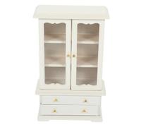 VICASKY Libreria in miniatura per la casa delle bambole scala armadio a tre ante bianco accessorio decorativo per progetti creativi e giocattoli per bambole per la decorazione della cameretta dei