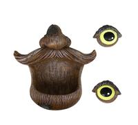 VICASKY Mangiatoia per Uccelli da Giardino a Forma di Volto di Albero in Resina, Decorazione Esterna per Cortile Occhi Luminosi al Buio, Scultura Artistica per Alimentazione Fauna