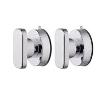 VICASKY Maniglione da Bagno Ventosa 2 Pezzi Argento, Supporto Robusto e Resistente Agli Urti in Plastica e Acciaio Inox, per Anziani in Bagno