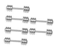 VICASKY Manubri decorativi, 6 pezzi, con manubri in metallo, miniatura, modello di mini manubrio, giocattolo per bambini, decorazione della stanza, giocattolo, mini giocattolo realistico