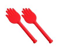 VICASKY Martello Massaggiante Manuale 2 Pezzi in Plastica Siliconica Rossa per Massaggio alla Schiena e Mani, Strumento Portatile per Rilassamento Muscolare e Fitness Yoga a Casa