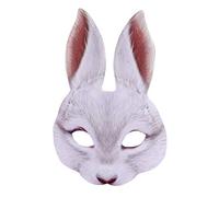VICASKY Maschera a forma di coniglio di Halloween, per Halloween, per feste in costume, cosplay, colore bianco