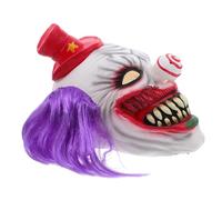 VICASKY Maschera Clown Horror in Lattice con Capelli e Verde Maschera Spaventosa per Adulti Accessorio Cosplay per Halloween Carnevale e Festa in Casa Infestata