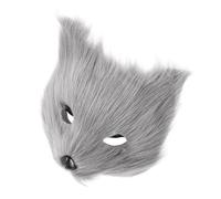 VICASKY Maschera per animali a mezza faccia, per feste in costume, colore grigio, per Halloween e Carnevale, come accessorio per feste per cosplay eventi