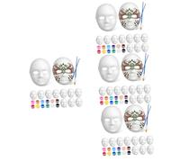 VICASKY Maschere di carta da dipingere, 4 set di maschere dipinte, per cosplay, feste, maschere vuote per decorare fai da te, maschere dipinte a mano, maschere di carta, maschere di Halloween