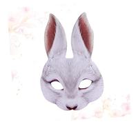 VICASKY Masquerade - Maschera da coniglio bianca, decorazione per feste in costume, maschere di carnevale, maschera pasquale, maschera per cosplay, maschera per il viso 3D, bianco