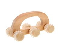 VICASKY Massaggiatore Per Le Mani in Legno, Strumento Massaggiante Creativo 6 Rulli, Portatile Per Rilassamento Muscoli, Massaggio Piedi e Palmi, Design Compatto Per Chi Usa Tastiera