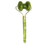 VICASKY Massaggiatore Viso Jade Roller in Pietra Naturale Strumento Antirughe Doppio Testa Per Massaggio Faciale Portatile e Leggero Per Cura Contorno Viso