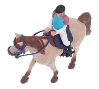 VICASKY Massiccia Plastica Dollette Di Cavallo Decorazione Con Figura Di Cavaliere Realistica Scultura Di Cavallo Per La Decorazione Domestica Giocattoli Di Cavallo Modello Con Grigio E Cavaliere