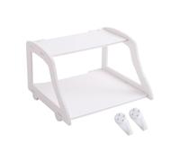 VICASKY Mensola da Parete Porta Router Wifi Top-box Bianco Design Doppio per Casa Scaffale Sospeso Multiuso per Soggiorno Studio Bagno