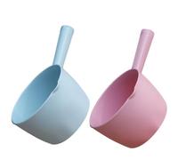 VICASKY Mestolo per Acqua Manico in Plastica Pp 2 Pezzi Colorati Blu e Rosa per Cucina, Bagno e Giardinaggio, Paletta Portatile Multifunzionale Resistente e Comoda per Innaffiare