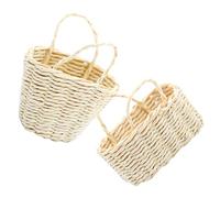 VICASKY Mini cestino per le bambole in tessuto, vaso per miele, vaso di fiori, piccolo paralume cilindrico, zuccheriera con coperchio, in lamiera stagnata, per giardino, colore beige, giglio di bambù