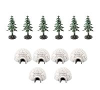 VICASKY Mini Igloo Decorativa in Plastica e Mini Alberi di Natale Artificiali di Modellini per Artigianato Invernale Forniture Natalizie per Fai da Te e Decorazioni Festive
