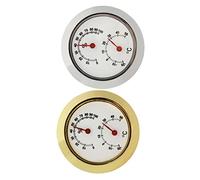 VICASKY Mini Igrometro Termometro per Chitarra 2 Pezzi, Accessori per Chitarra Acustica, Misuratore Umidità e Temperatura Metallico Compatto per Custodia, Strumento per Prevenire Danni