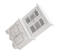 VICASKY Mini libreria in miniatura per la casa delle bambole, per la casa delle bambole, per la casa delle bambole, per la casa delle bambole, accessori per la casa delle bambole, in legno, bianco