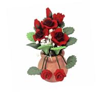 VICASKY Mini Rose Potted Fiori Vaso Ornamento Per Scene In Miniatura Modello DIY Casa Delle Bambole Accessori Mini Modello Pianta Per Giardino E Decorazione