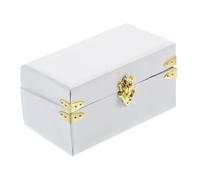 VICASKY Mini valigetta vintage in pelle, mini accessori per la casa, in miniatura, vintage, mini valigetta per la casa, decorazione per la casa, mini giocattolo in miniatura, bagaglio in legno, bianco