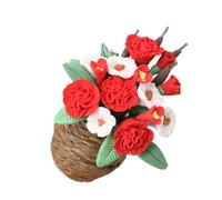 VICASKY Mini vaso da fiori sinistro, per piante e casa delle bambole, accessorio in miniatura, accessorio per fiori in miniatura, colore rosso