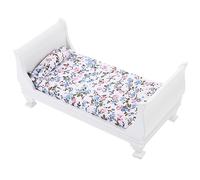 VICASKY Miniatura Casa delle Bambole Letto Singolo Bianco Per La Casa delle Bambole Per La Decorazione Della Camera Da Letto Compatibile Con Mobili In Miniatura E Accessori Leggero E Salvaspazio