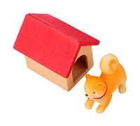 VICASKY Miniatura Cuccia Di Cane Decorazione Modello In Legno Ornamento Per Casa Doll Micro Scene Realistico Akita Cane Facile Dipinto A Mano Come Giocattolo O Decorazione Da Scrivania