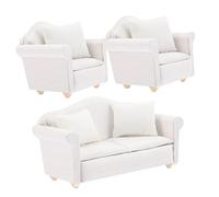 VICASKY Miniatura Mobili Della Casa Donne In Scala 1/12 Bianco Mini Divano E Sedie Casa Donne Accessori Soggiorno