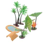 VICASKY Miniatura Stagno Set Decorazione Acqua Falso Ninfea Foglie Palme Per Acquario Accessori