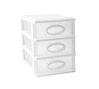 VICASKY Mobiletto Portaoggetti la Casa e Ufficio in Plastica Ecologica, Cassettiera da Scrivania Trasparente a 3 Strati Smontabile, Organizer Pratico per Cosmetici e Cancelleria