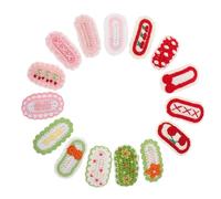 VICASKY Mollette per Chioma a Scatto per Bambine Set 15 Pezzi Fiore Lavorato a Maglia in Filato di Lana Accessori Delicati per Feste Scuola e Matrimoni Forcine Floreali Colorate Rosa