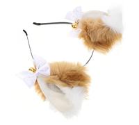 VICASKY Morbido cerchietto con orecchie di gatto con campane dorate fascia per feste e cosplay fascia in peluche per occasioni speciali e festività