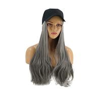 VICASKY One Piece Hat Wig Grigia Lunga Riccia con Sintetica Resistente al Cappello Integrato Casual Accessorio per Feste Halloween e Cosplay