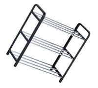 VICASKY Organizer per Scarpe a 3 Strati in Acciaio e Pp Nero, Robusto e Salvaspazio, per Ingresso e Casa, Mobiletto Scarpiera Semplice e Funzionale
