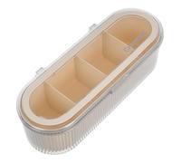 VICASKY Organizer Per Trucchi Coperchio Trasparente Scatola a Scomparti Per Cosmetici Organizer Da Bagno Per Conservazione Di Spugnette e Accessori Da Trucco Compatto e Portatile