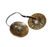 VICASKY Paio Di Campane Da Meditazione Tingsha in Rame Nepalese, Campanelli a Percussione Compatti Per Yoga e Pratiche Meditative, Strumento Sonoro Tradizionale Per Rilassamento e Concentrazione