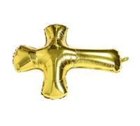 VICASKY Palloncino a forma di croce, decorazione per il bagno, decorazione per la placca, decorazione a croce, supporto in spugna, decorazione per palloncini, pellicola di alluminio dorata