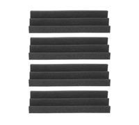 VICASKY Pannelli Acustici Fonoassorbenti a Cuneo 4 Pezzi Pannello Acustico da Parete in Spugna Nera Ignifuga 75X75X30 CM Isolamento Acustico Professionale per Studi Musicali Home