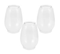 VICASKY Paralume in Vetro Trasparente per Lampada a Olio Vintage Globo di Ricambio Resistente al Vento per Lanterna a Cherosene Set da 3 Pezzi per Illuminazione D’Emergenza e Campeggio