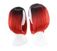 VICASKY Parrucca Bob Donna Sfumata Colore Cosplay Corta Dritta Pizzo ad Alta Temperatura Rosso Sfumato