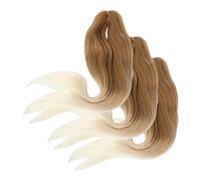 VICASKY Parrucche dall'aspetto realistico in capelli sintetici 3 pezzi allungamenti intrecciati a bassa temperatura morbida e confortevole