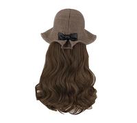 VICASKY parrucche hallowen lady tappi berretta party strenna lungo riccio cappelli Cappello parrucca cappello da parrucca per ragazze Filo ad alta temperatura Khaki