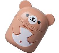 VICASKY Pattumiera da Scrivania Kawaii con Mini per Rifiuti da Ufficio e Camera Design Animato per Piccole Immondizie e Peel Colore Marrone
