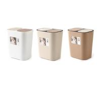 VICASKY Pattumiera Differenziata a Doppio Livello Doppio Coperchio, PP | Selezione Secco e Umido, Aperture Ampie, Coperchio a Pulsante, per Soggiorno e Ufficio