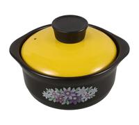 VICASKY Pentola in Terracotta 1,3l Coperchio per Stufati Casalinghi, Casseruola Resistente al Calore per Cucina Domestica e Ristoranti, Utensile Multifunzionale per Brodi e Zuppe