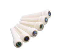 VICASKY Perni per Corde Chitarra Folk in Osso Bovino Intarsio Madreperla, Set 6 Pezzi per Ponte Acustico Design Angolo Coda 3° Anti-slittamento, Accessori per Chitarra Acustica