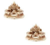 VICASKY Petersdom, 2 pezzi, simulazione, modello di edificio in miniatura, decorazione per la casa, piccoli giocattoli da costruzione italiani, decorazioni per l'ufficio, piramide Vaticano, bianco