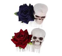 VICASKY Pettine Chioma Rose e Cranio 2pezzi per Halloween e Feste Design Originale