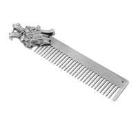 VICASKY Pettine in Lega di Zinco Design Testa Drago, Modellatore per Barba da Uomo, Pettine Districante per Chioma Tascabile, Strumento per Acconciare e Curare Baffi, Compatto per Viaggio